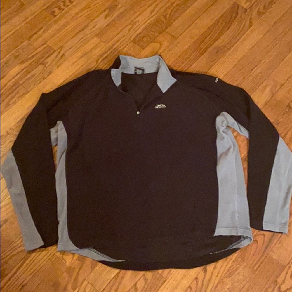 Trespass quarter zip black/grey light fleece